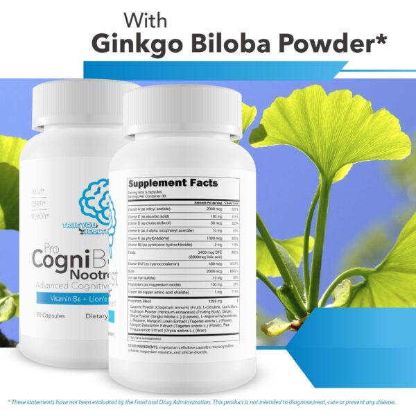 Suplemento Pro Cogni Boost con ingredientes premium para cerebro saludable