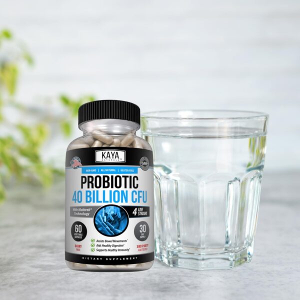 Suplemento probiótico 40 mil millones UFC Kaya Naturals cápsulas vegetales