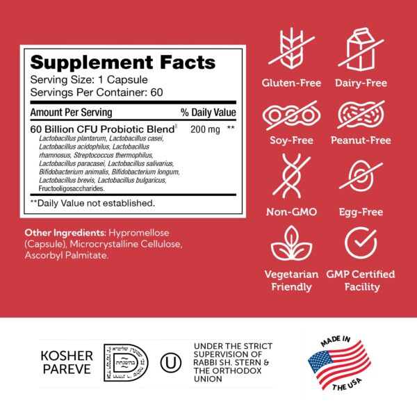 Suplemento probiótico Zahler caja y botella imagen frontal