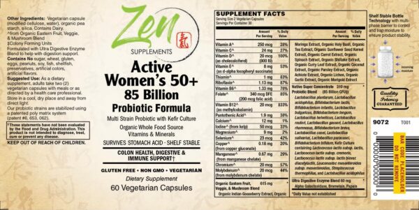 Suplemento probiótico Zen para mujeres con cultivos de kéfir