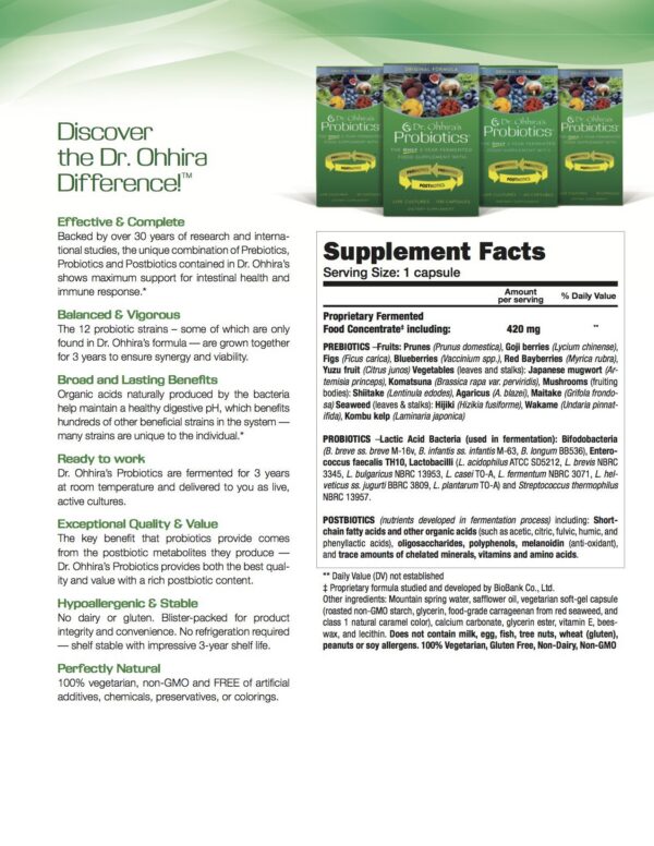 Version 1.0.0 Suplemento probióticos Dr Ohhira fórmula fermentada 3 años 30 cápsulas