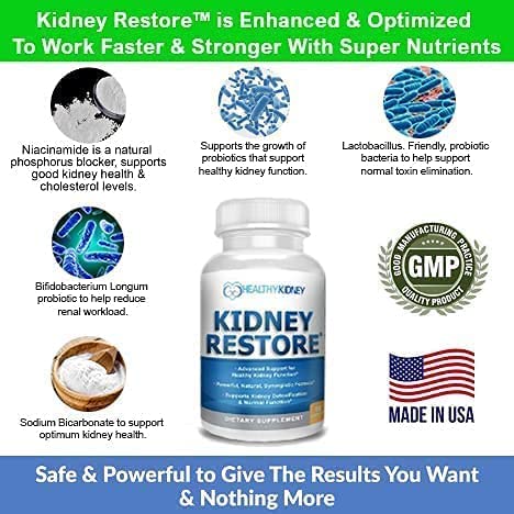 Suplemento renal con probióticos y FOS Kidney Restore