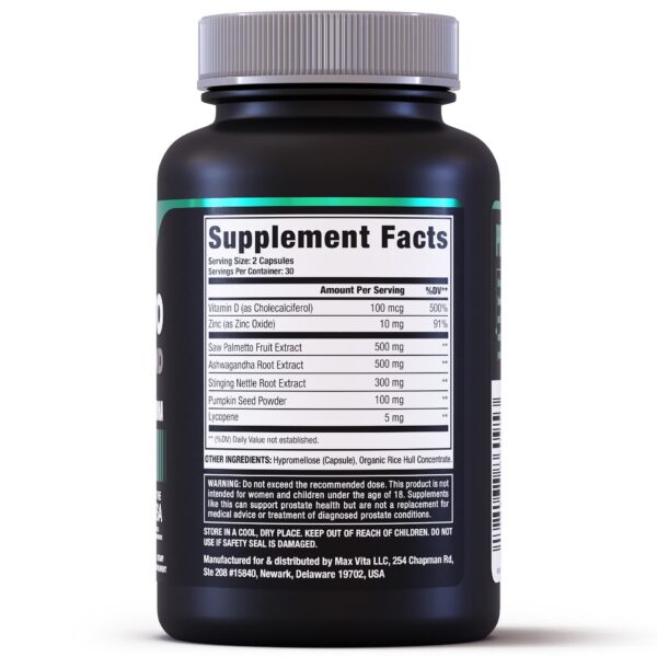 Suplemento próstata con vitamina D y zinc MaxVita