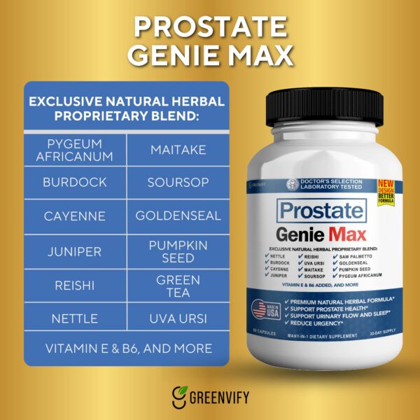 Suplemento Prostate Genie Max mejora confort urinario natural
