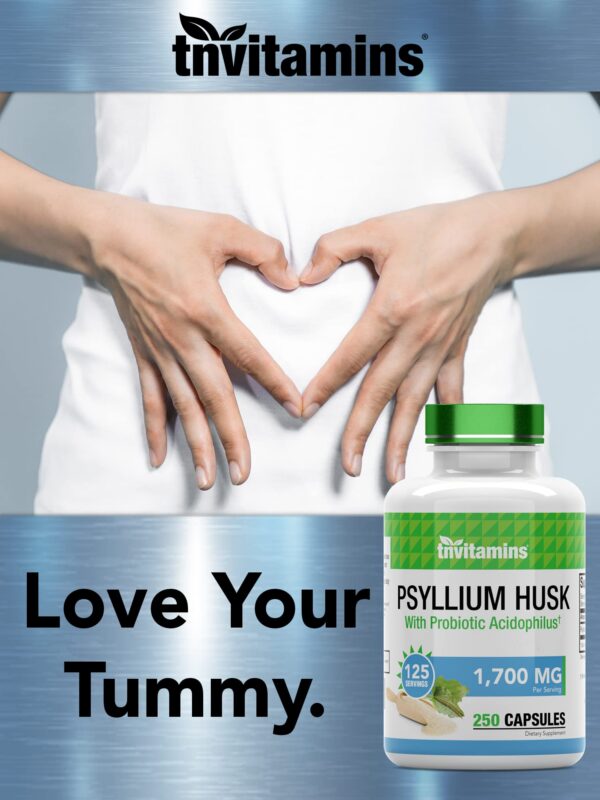 Version 1.0.0 Suplemento de psyllium con 250 cápsulas tnvitamins