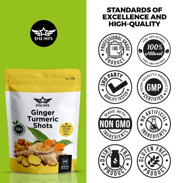 Version 1.0.0 Suplemento puro y certificado de jengibre y cúrcuma DAUSON