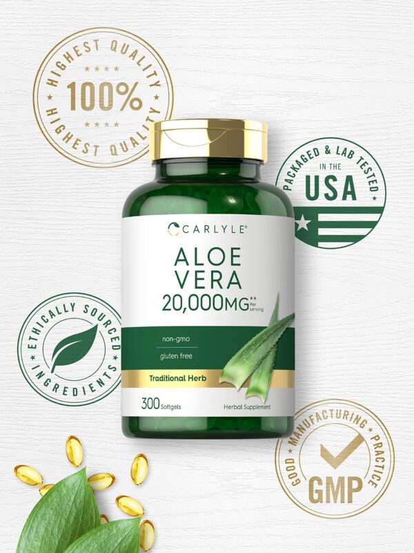 Suplemento puro y natural Carlyle aloe vera 300 cápsulas