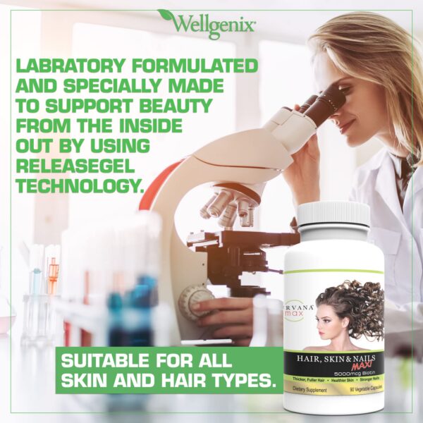 Suplemento Purvana Max para piel cabello y uñas con biotina