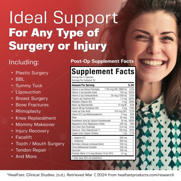 Suplemento de recuperación HealFast para heridas y moretones