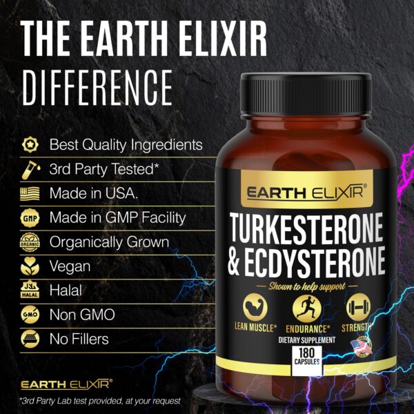 Suplemento para recuperación muscular Earth Elixir 180 cápsulas