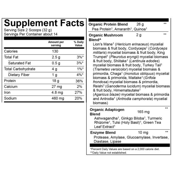 Suplemento de recuperación Plantfusion proteína de hongos
