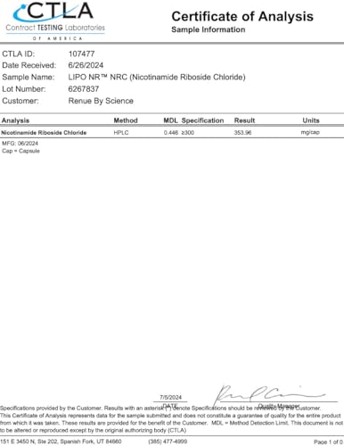 Version 1.0.0 Suplemento RENUE by Science NAD precursor nicotinamida ribósido
