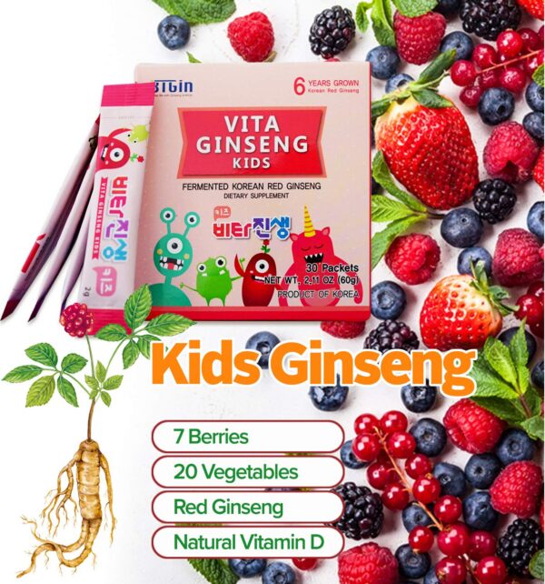 Suplemento rosa Vita Ginseng Kids para niños saludables y activos