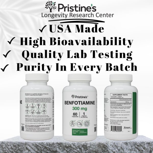 suplemento salud nerviosa benfotiamina pristiñe 60 cápsulas vegano