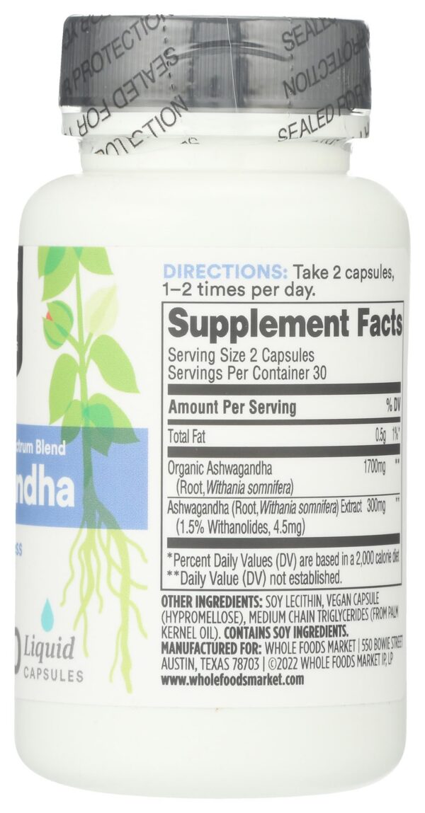 Suplemento saludable Ashwagandha 365 Whole Foods Market