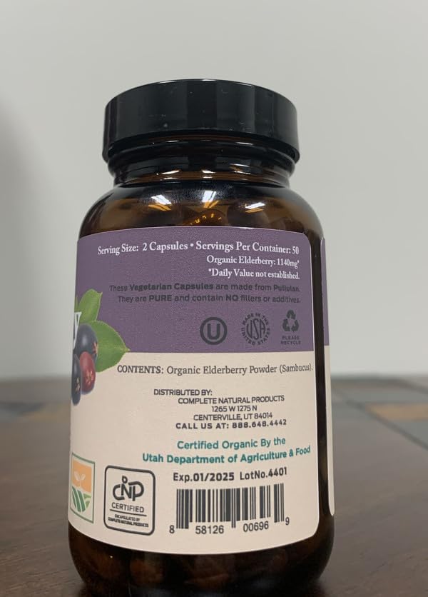 Suplemento de sauco orgánico para niños y adultos 570 mg