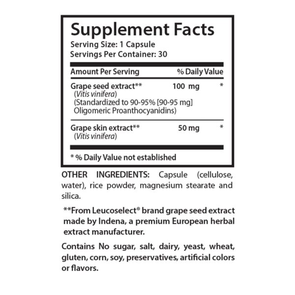 Suplemento de semillas de uva para presión arterial saludable