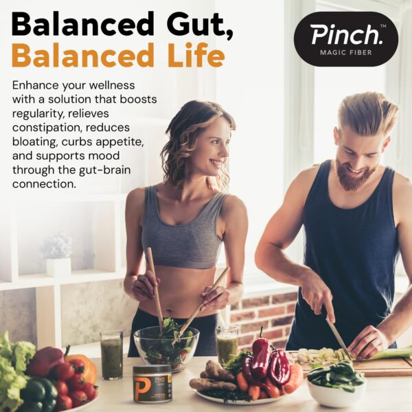 Suplemento sin azúcar Pinch Magic fibra psyllium para dieta keto y vegana