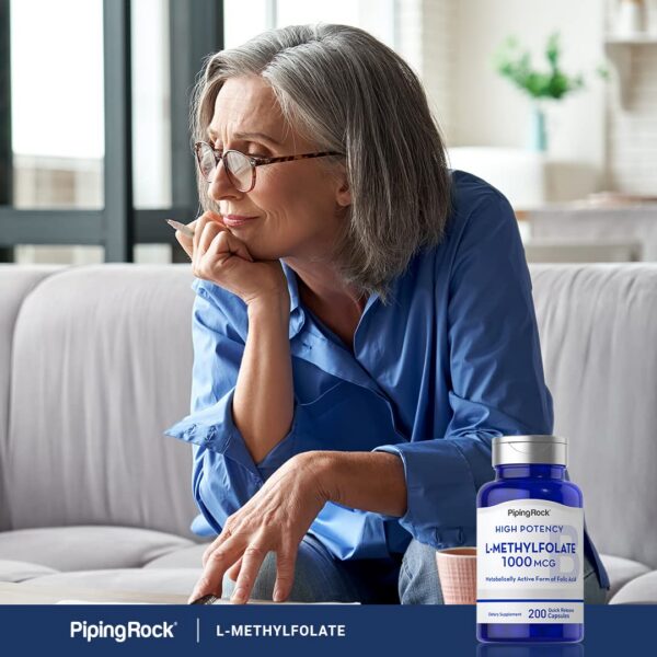 Suplemente sin gluten Piping Rock L-Metilfolato 200 cápsulas