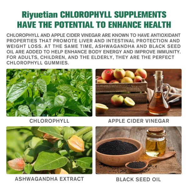 Suplemento para sistema inmune gomitas clorofila Riyuetian