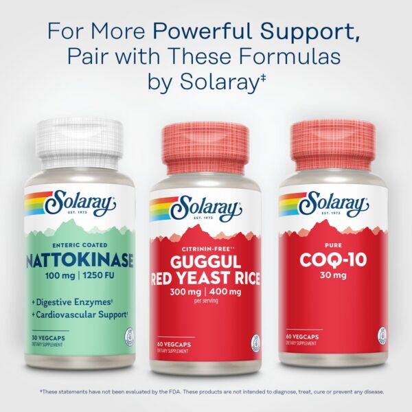 Suplemento Solaray Guggul arroz rojo de levadura calidad superior