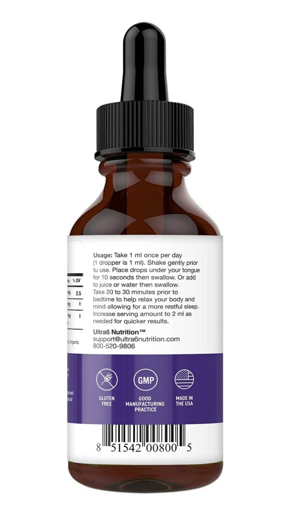 Suplemento sueño adultos Ultra6 Nutrition melatonina gotas