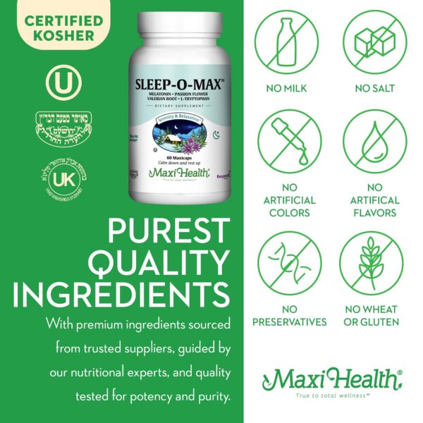 Suplemento sueño natural cápsulas Maxi Health Sleep-O-Max