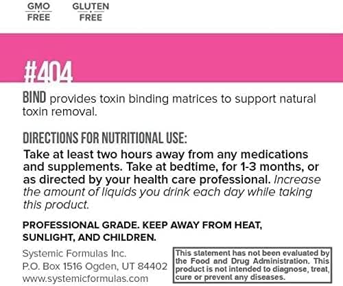 Suplemento Systemic Formulas Bind apoyo limpieza natural