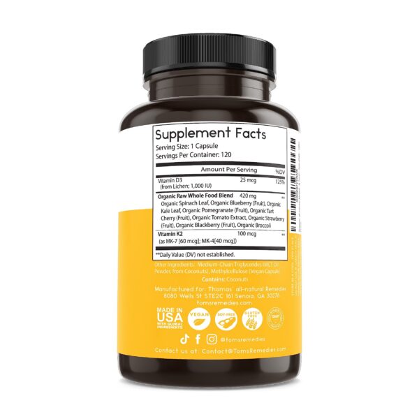 Suplemento Thomas D3 K2 Aceite MCT equilibrio sistema inmunológico