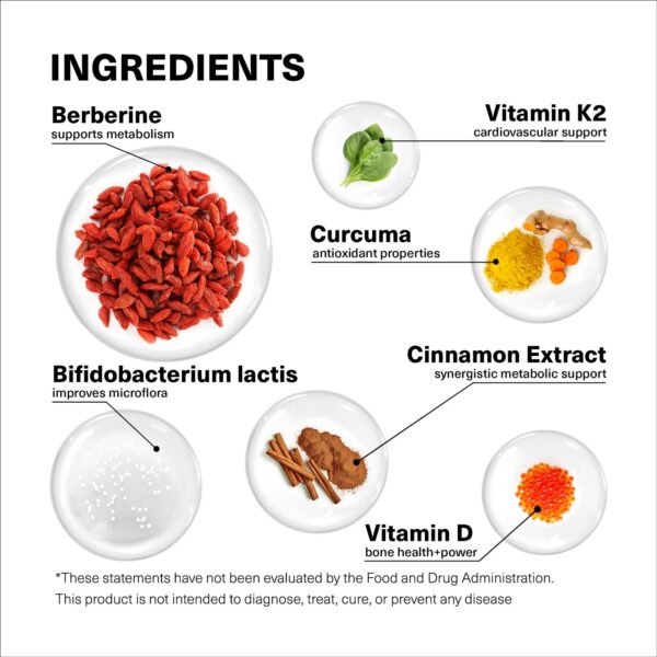 Suplemento vegano berberina 500 mg para control de peso