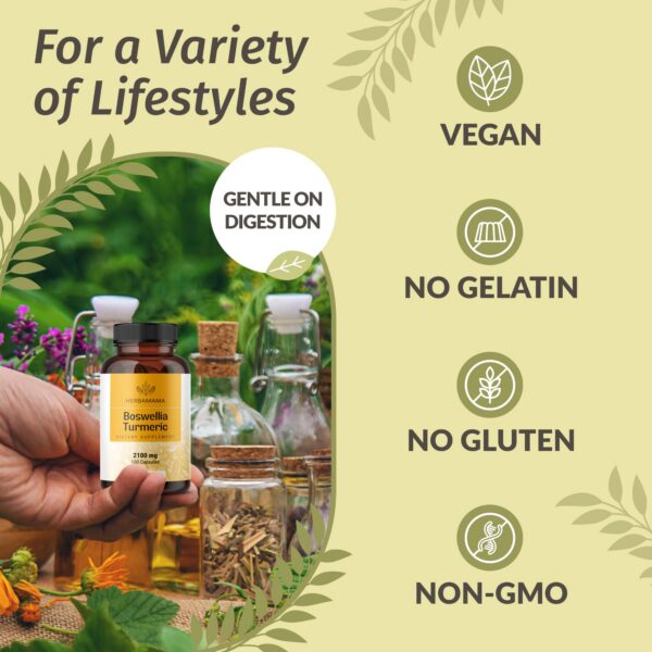 Suplemento vegano Herbamama cúrcuma y boswellia