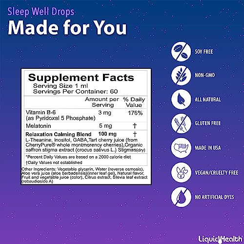 Suplemento vegano LIQUIDHEALTH Sleep Well sin alérgenos