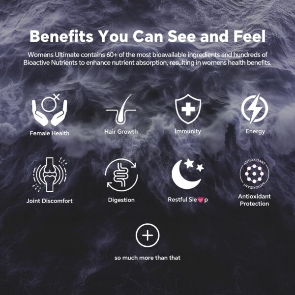 Suplemento vegano para salud femenina 24 horas