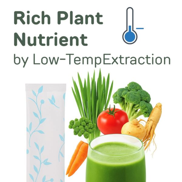 Suplemento vegano para salud intestinal en presentación portátil