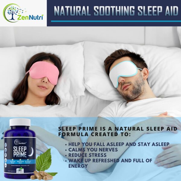 Suplemento vegano ZenNutri Sleep Prime para adultos 60 cápsulas