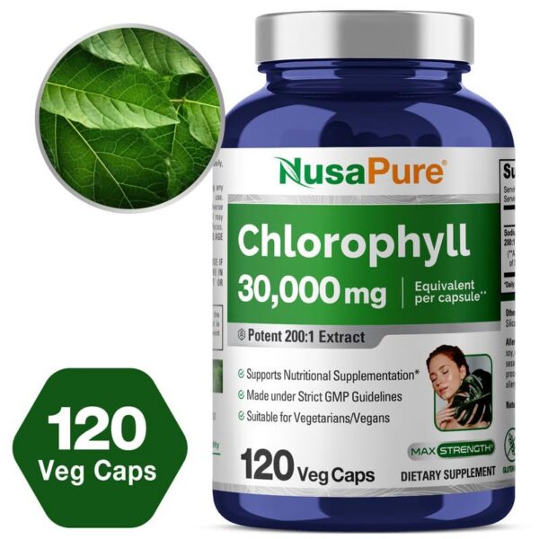 Suplemento vegetal clorofila NusaPure USA cGMP
