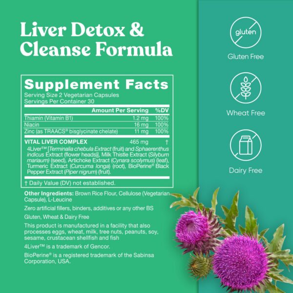 Suplemento Vital Liver Cleanse apoyo para función hepática equilibrada