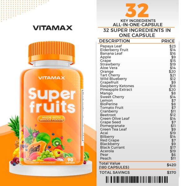 Suplemento Vitamax cápsulas orgánicas para bienestar integral