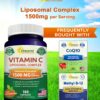 Suplemento vitamina c antioxidante vegano 1500mg cápsulas