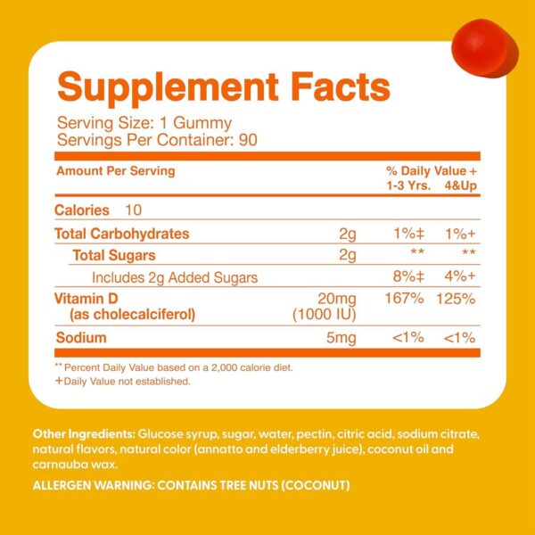 Version 1.0.0 Suplemento vitamina d gomitas para niños sabor cítrico paquete doble
