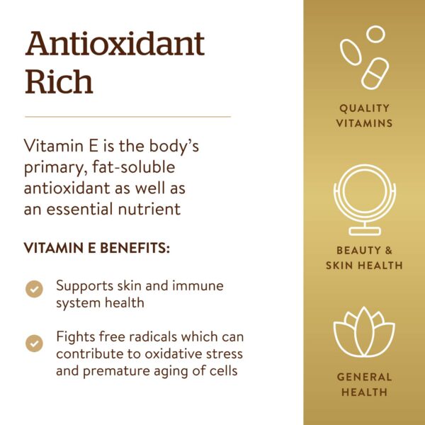 Suplemento vitamina E Solgar 268 mg 400 UI cápsulas blandas