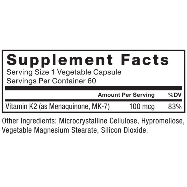 Suplemento vitamina k2 fuerza factor 100mcg