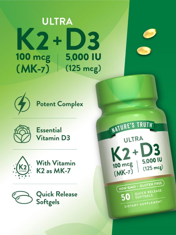 Version 1.0.0 Suplemento Nature's Truth Vitamin K2 MK7 con 50 cápsulas blandas
