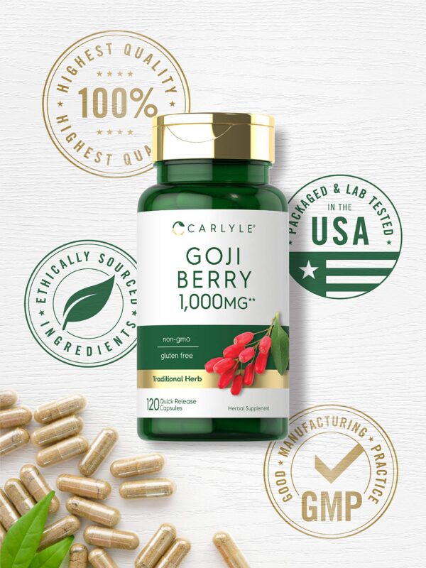 Suplemento vitamínico Carlyle goji berry natural salud diaria