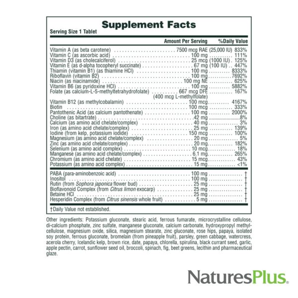 Version 1.0.0 Suplemento vitaminico multivitamínico NaturesPlus ultra saludable