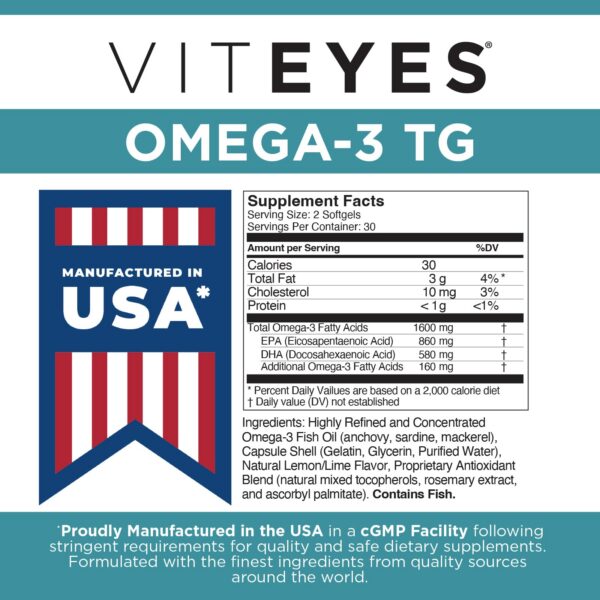 Suplemento Viteyes Omega-3 TG recomendado por oftalmólogos