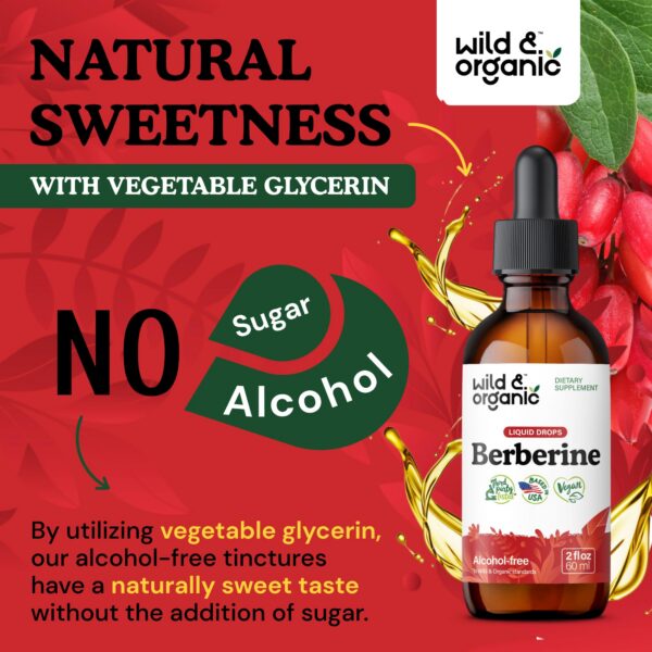 Suplemento Wild & Organic líquido berberina natural 500mg