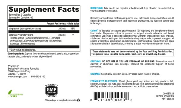 Suplemento XYMOGEN ColonX sin colores ni conservadores artificiales