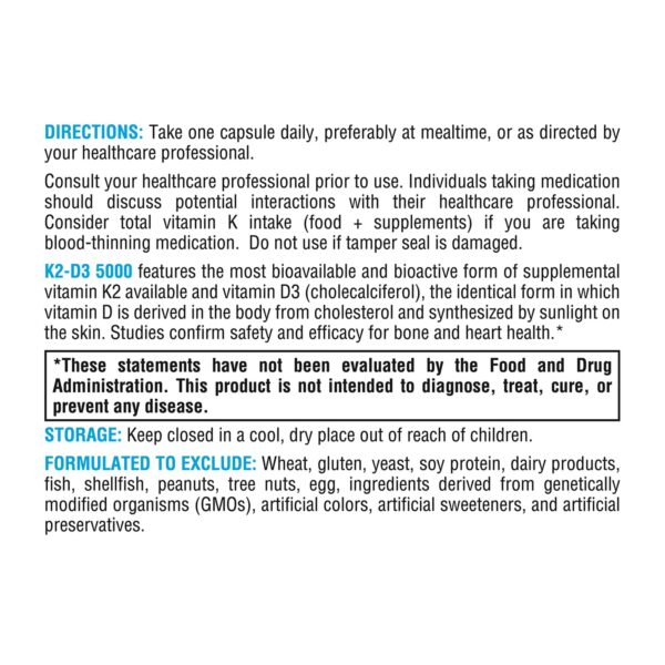 Version 1.0.0 Suplemento XYMOGEN vitamina D3 con K2 para huesos y corazón saludables