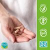 Suplementos Health & Her en tableta con agua
